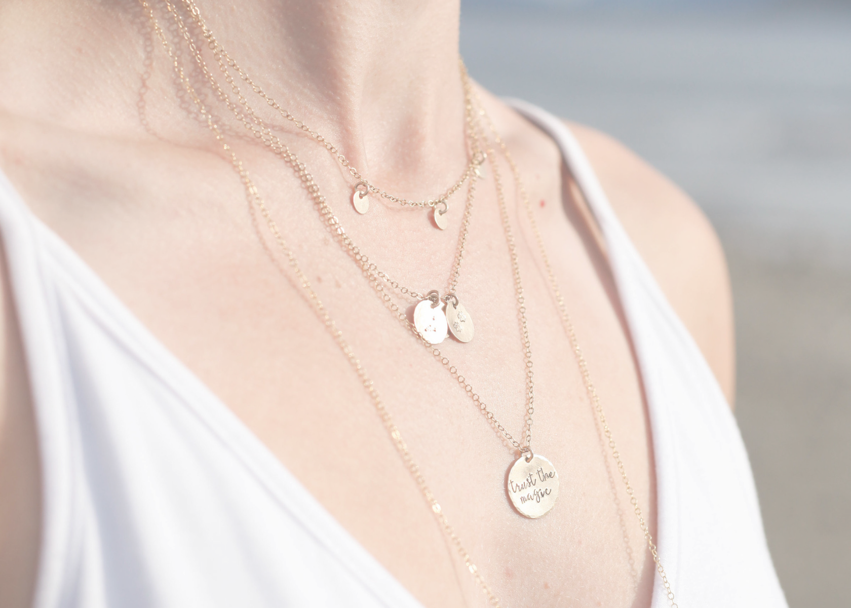 Made by Mary Initial Disc Necklace