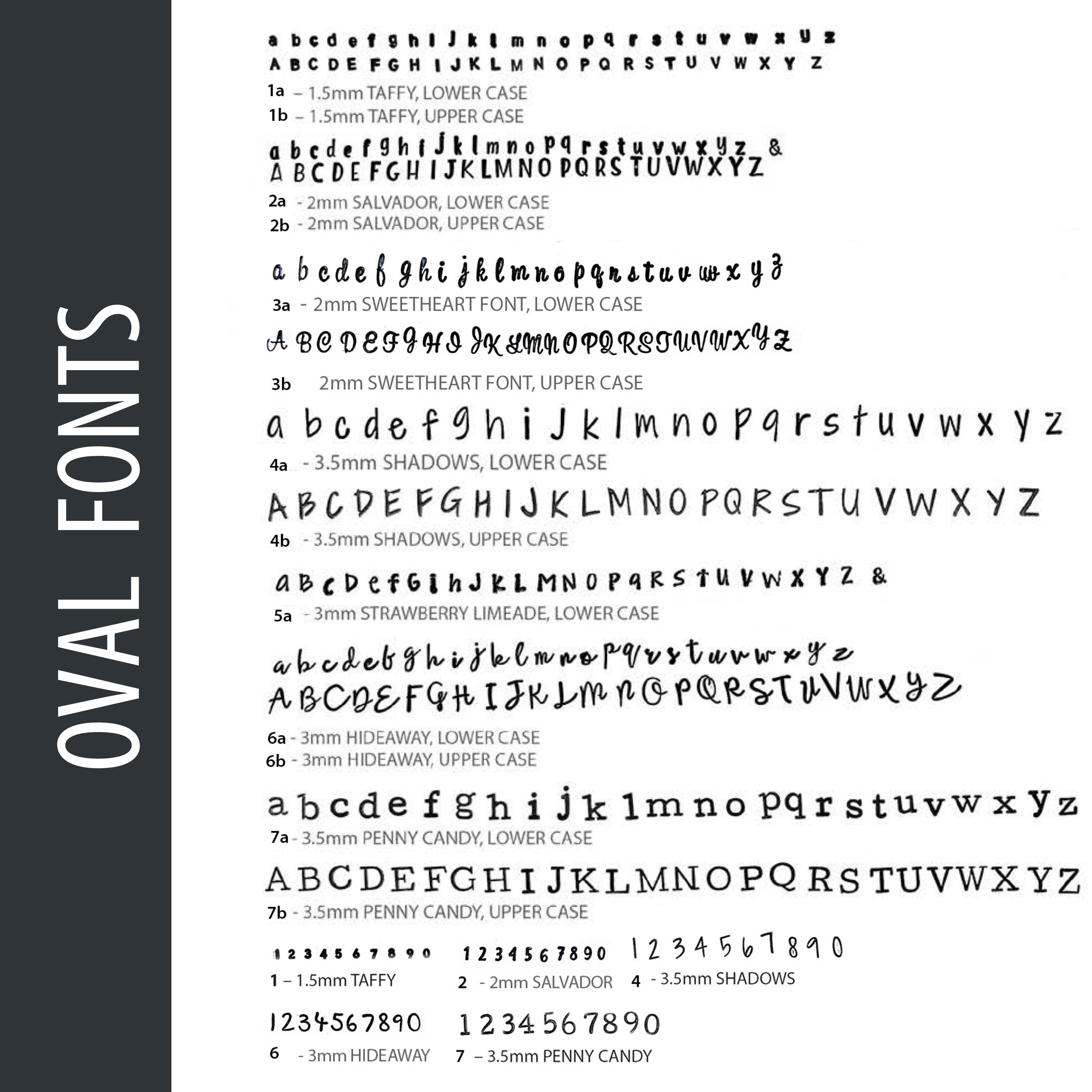 Ebb &amp; Flow Jewelry Oval Fonts