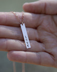 rose gold bar necklace