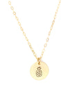 small gold disc necklace