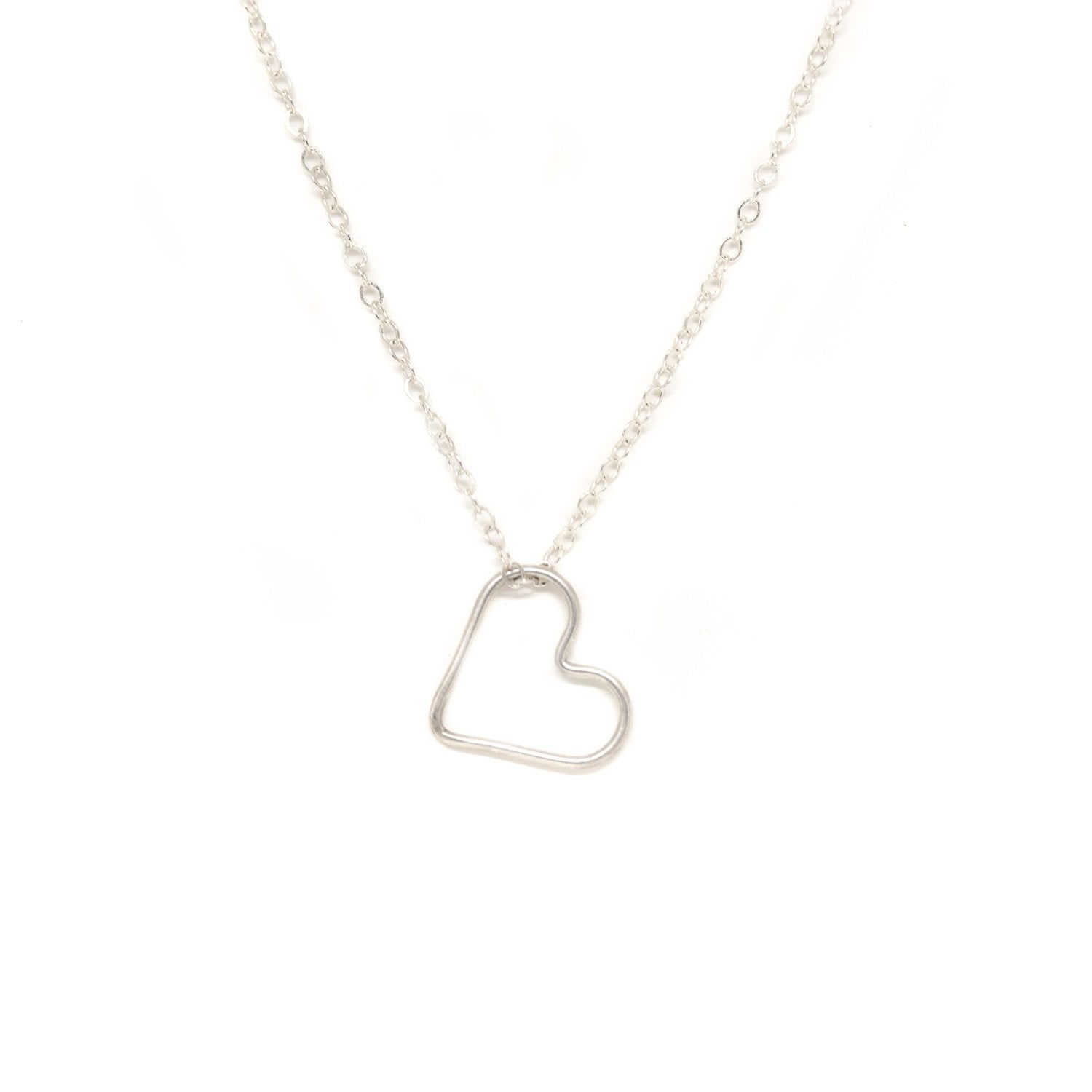 Silver Floating Heart Necklace 