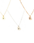 stamped tiny heart necklace