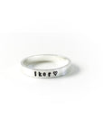 hand stamped silver ring