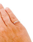 Line Hammered Stacking Ring