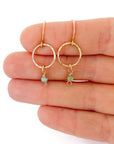 Gemstone Circle Earrings
