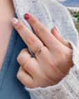 Line Hammered Stacking Ring