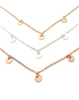 3 Tiny Disc Necklace