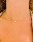 3 Tiny Disc Necklace