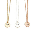 "love" Small Disc Necklace