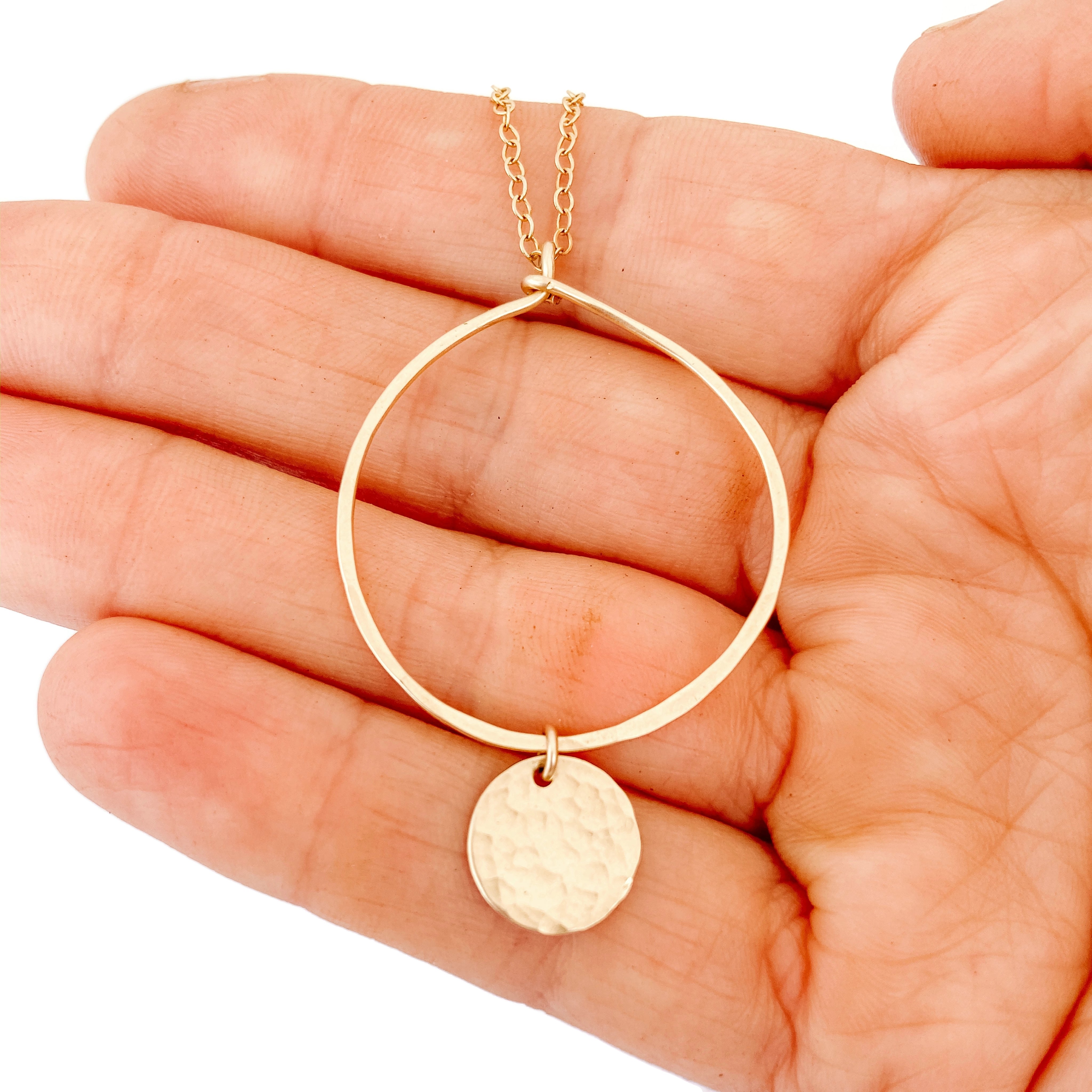 Hoop Necklace with Disc