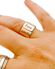 "Love" Hammered Wrap Ring