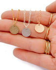 Small Hammered Disc Necklace