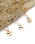 "love" Small Disc Necklace