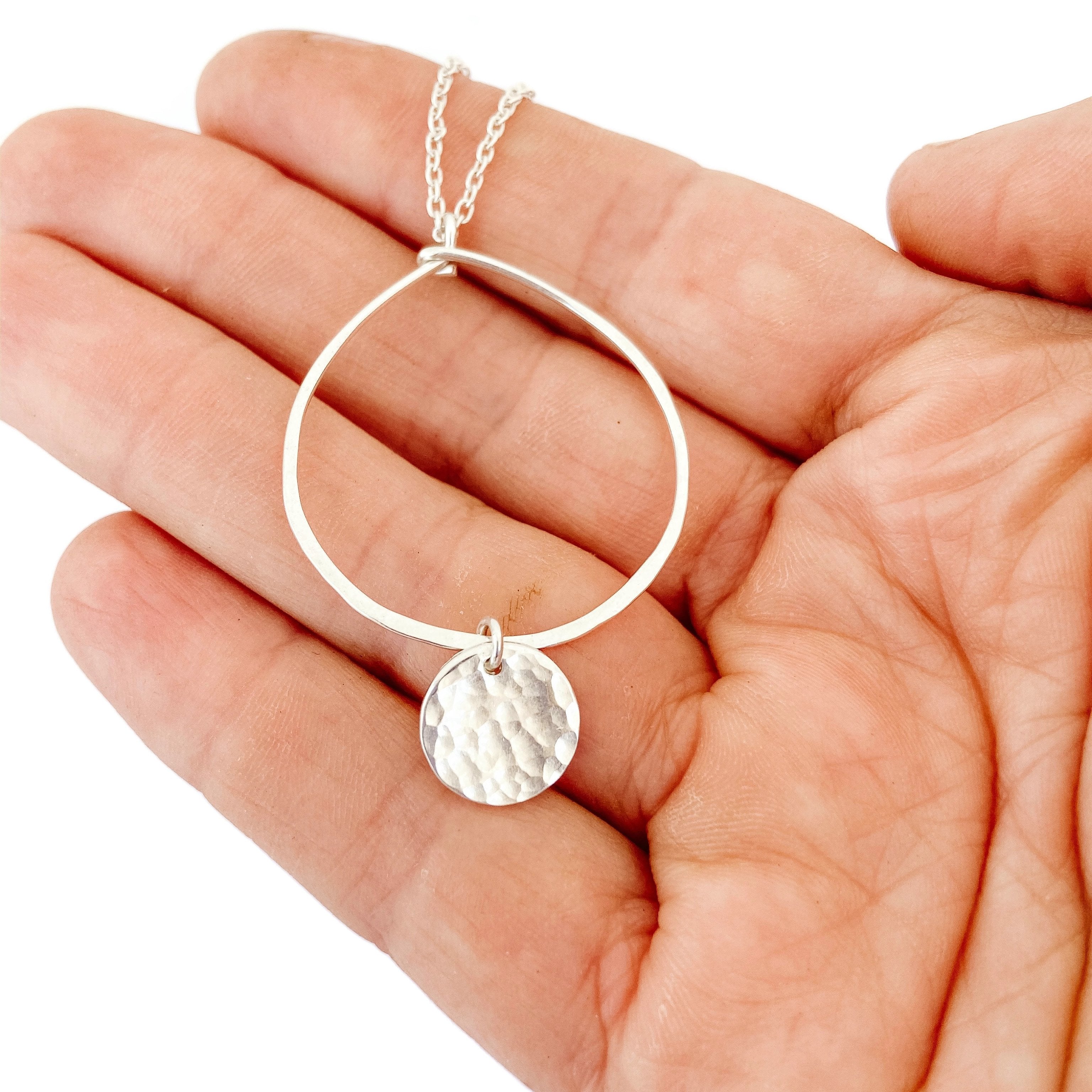Hoop Necklace with Disc Ebb + Flow Jewelry