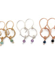 Gemstone Circle Earrings