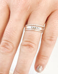 Hand Stamped Stacking Ring Set