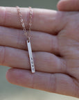 Skinny Bar Necklace - Rose Gold