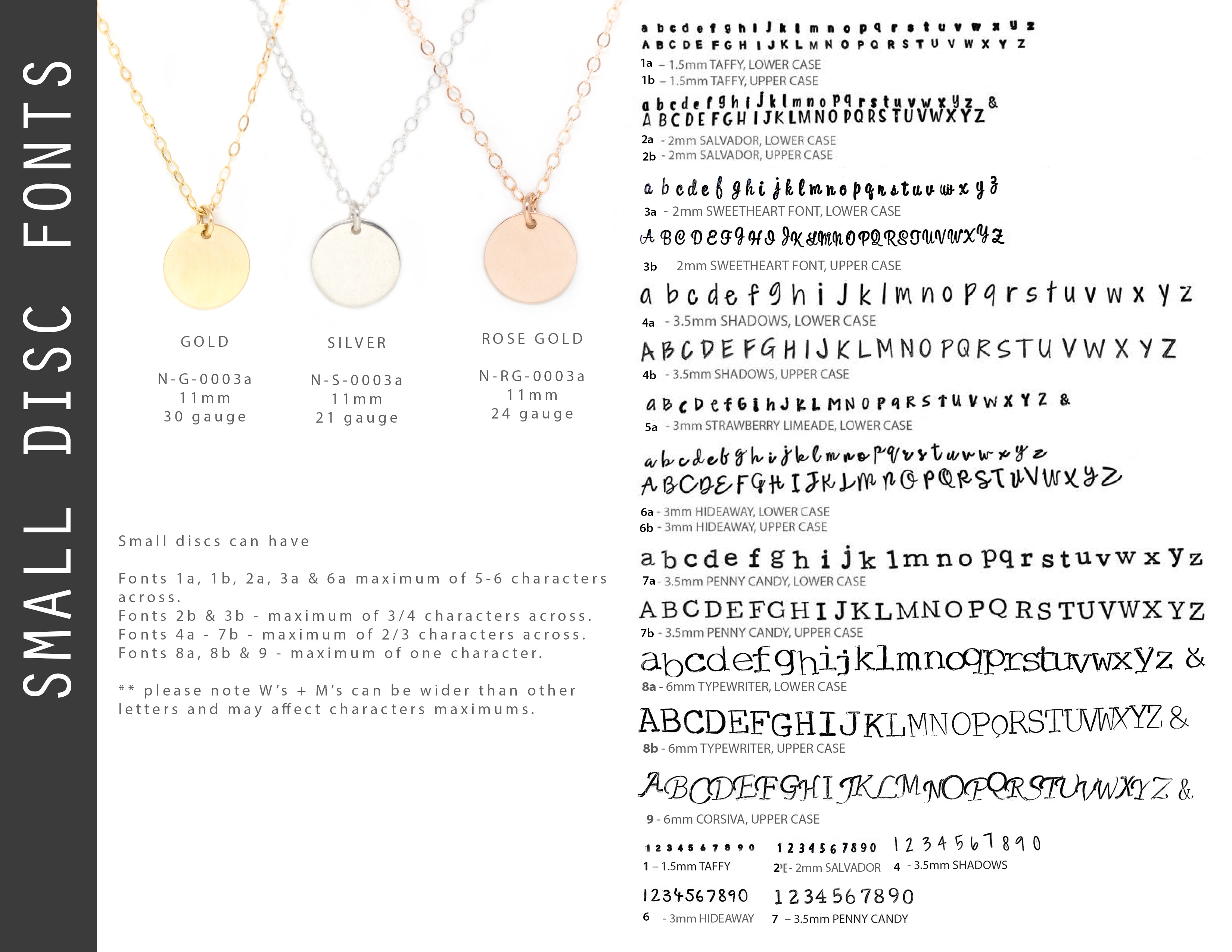 Ebb &amp; Flow Jewelry Small Disc Fonts