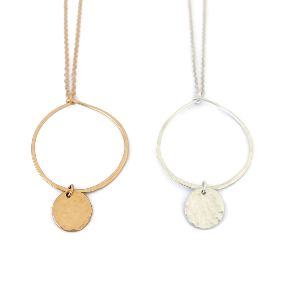Hoop Necklace with Disc Ebb + Flow Jewelry