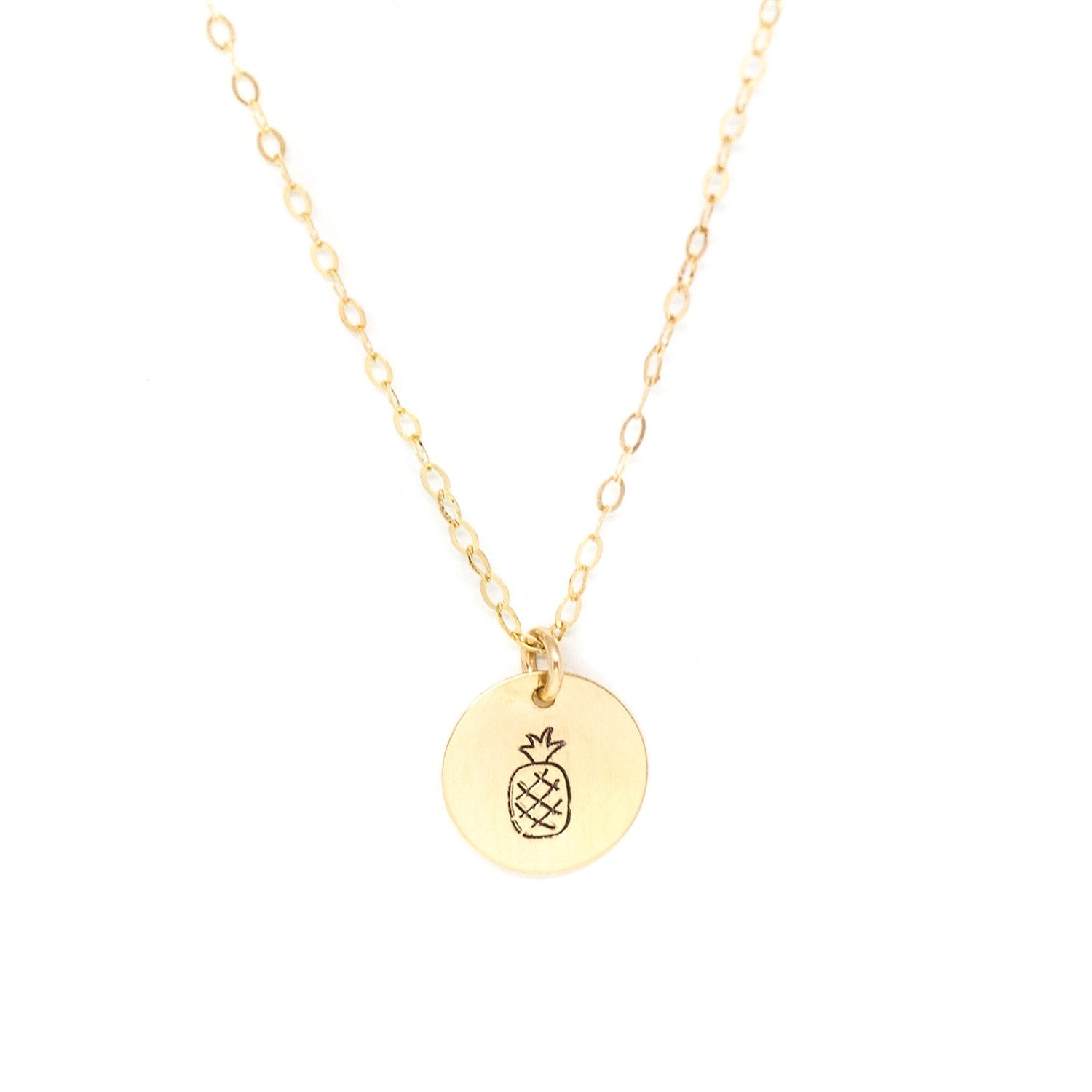 small gold disc necklace