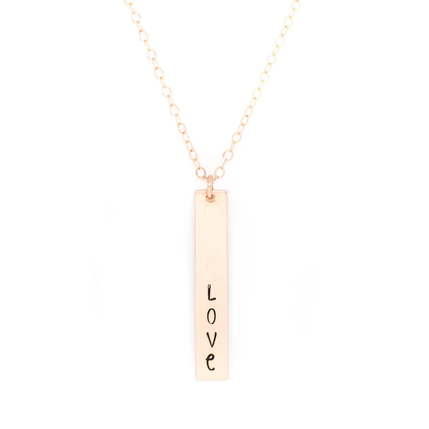 rose gold bar necklace 