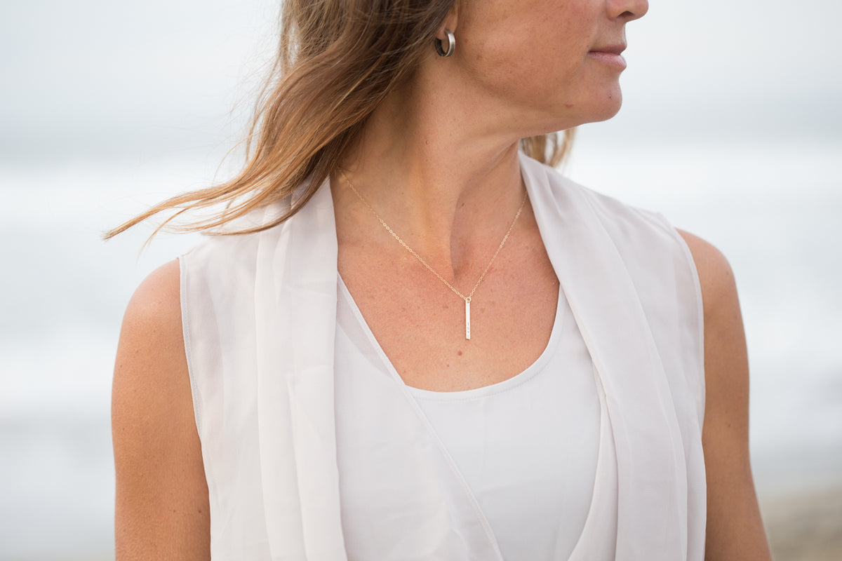Ski Slopes Skinny Bar Necklace - The Bearded Jeweler
