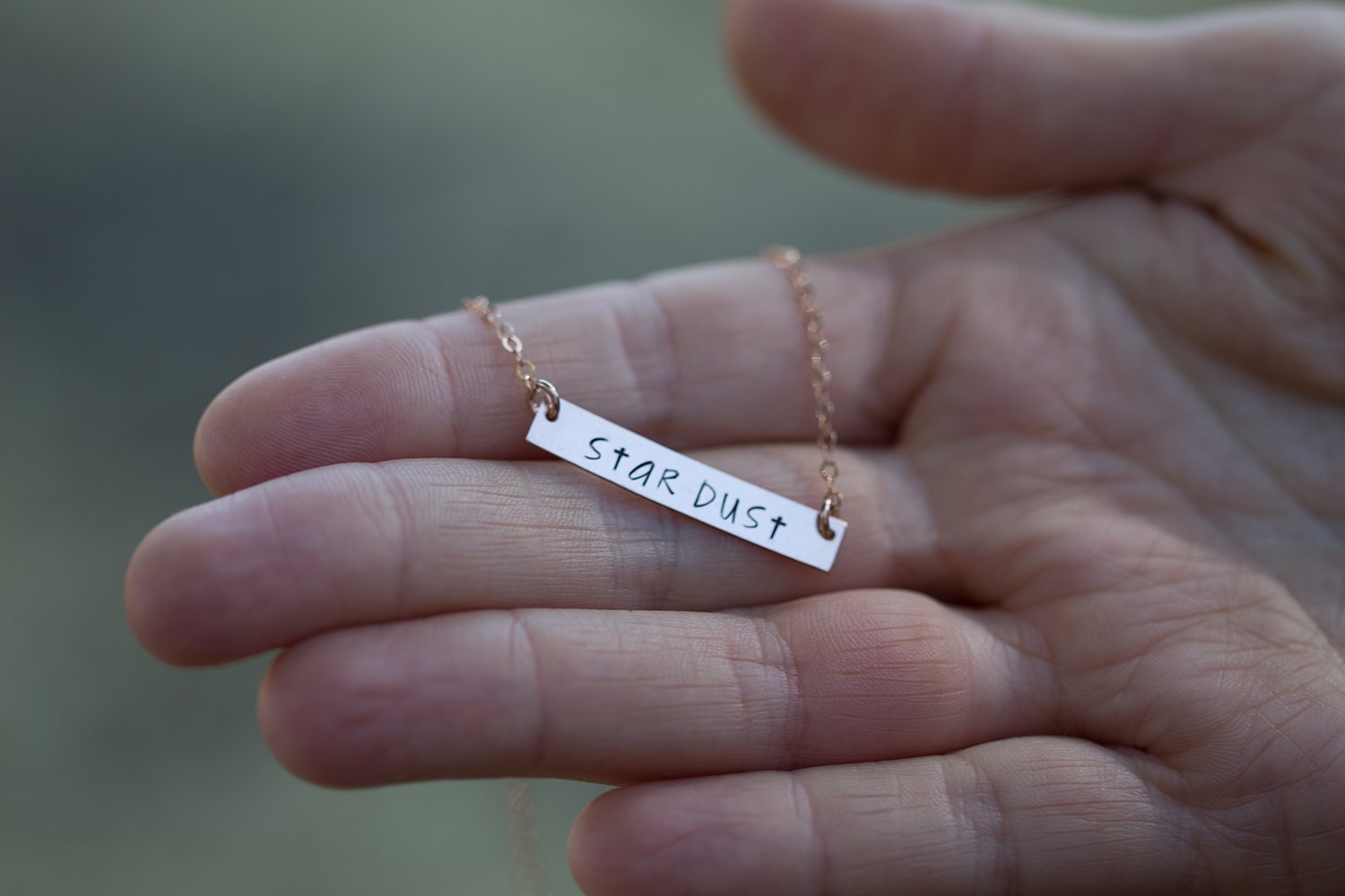 rose gold nameplate necklace 