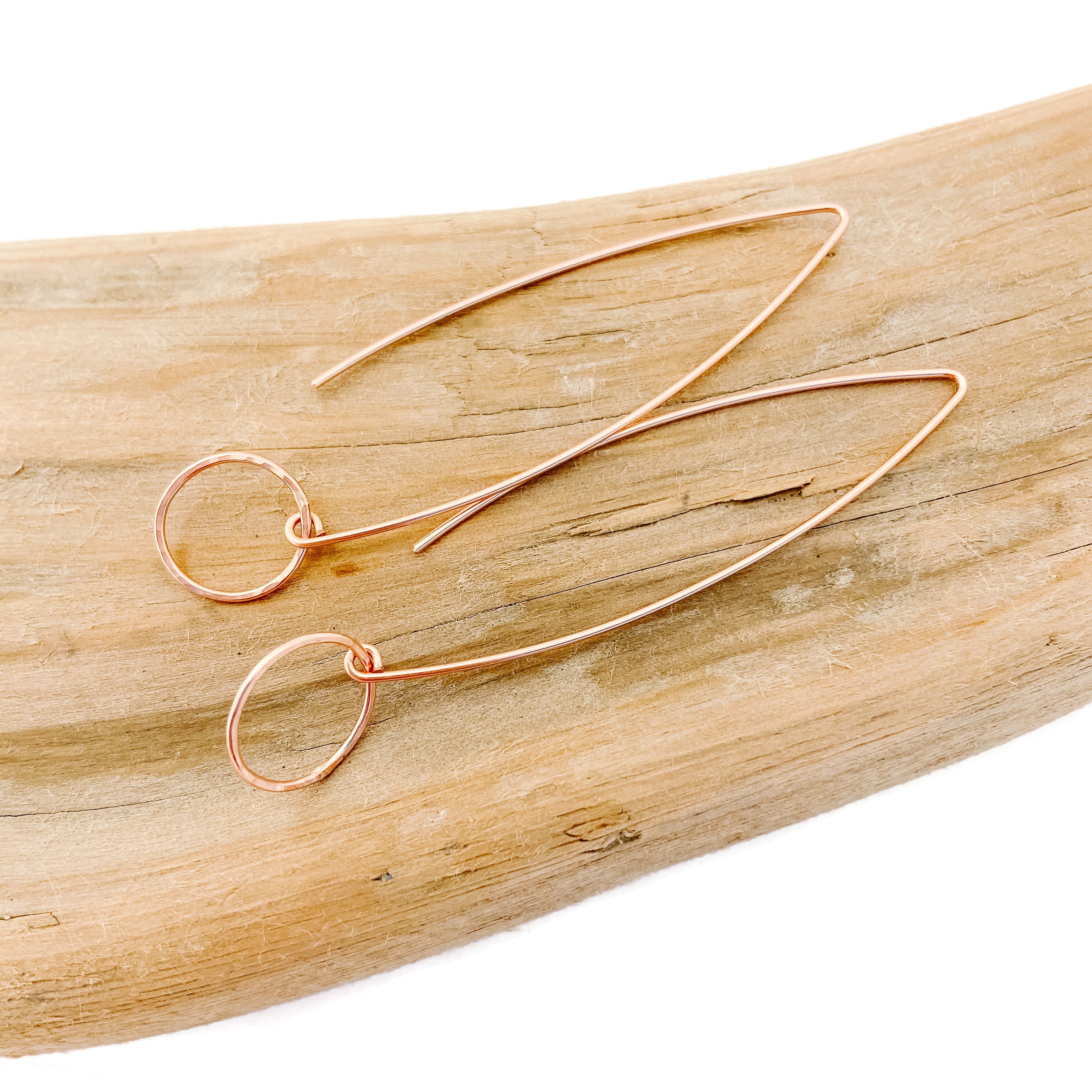 Rose Gold Circle Flow Earrings