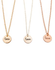 "love" Small Disc Necklace