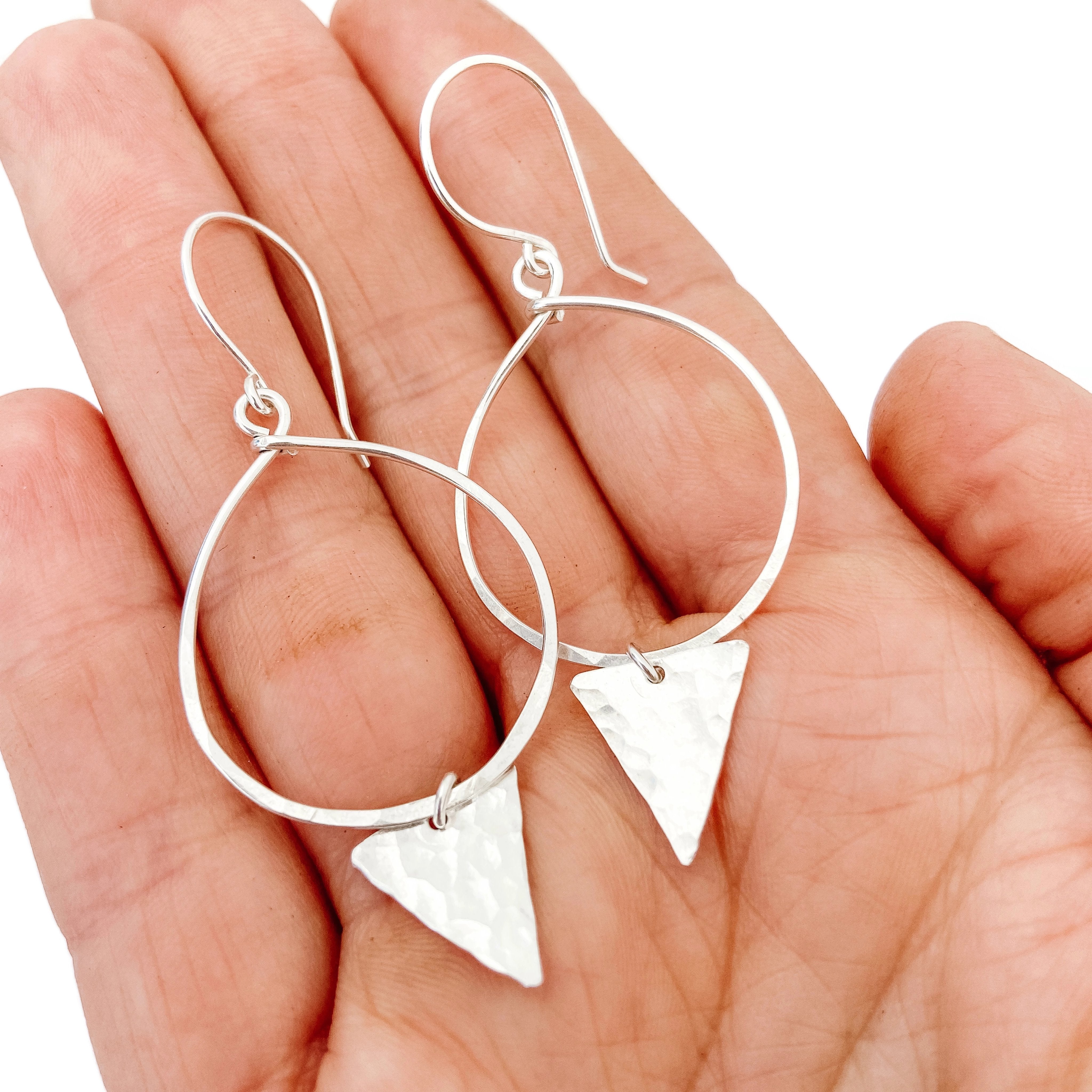 Hoop Earrings with Triangle