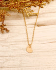 Gold Hammered Tiny Heart Necklace