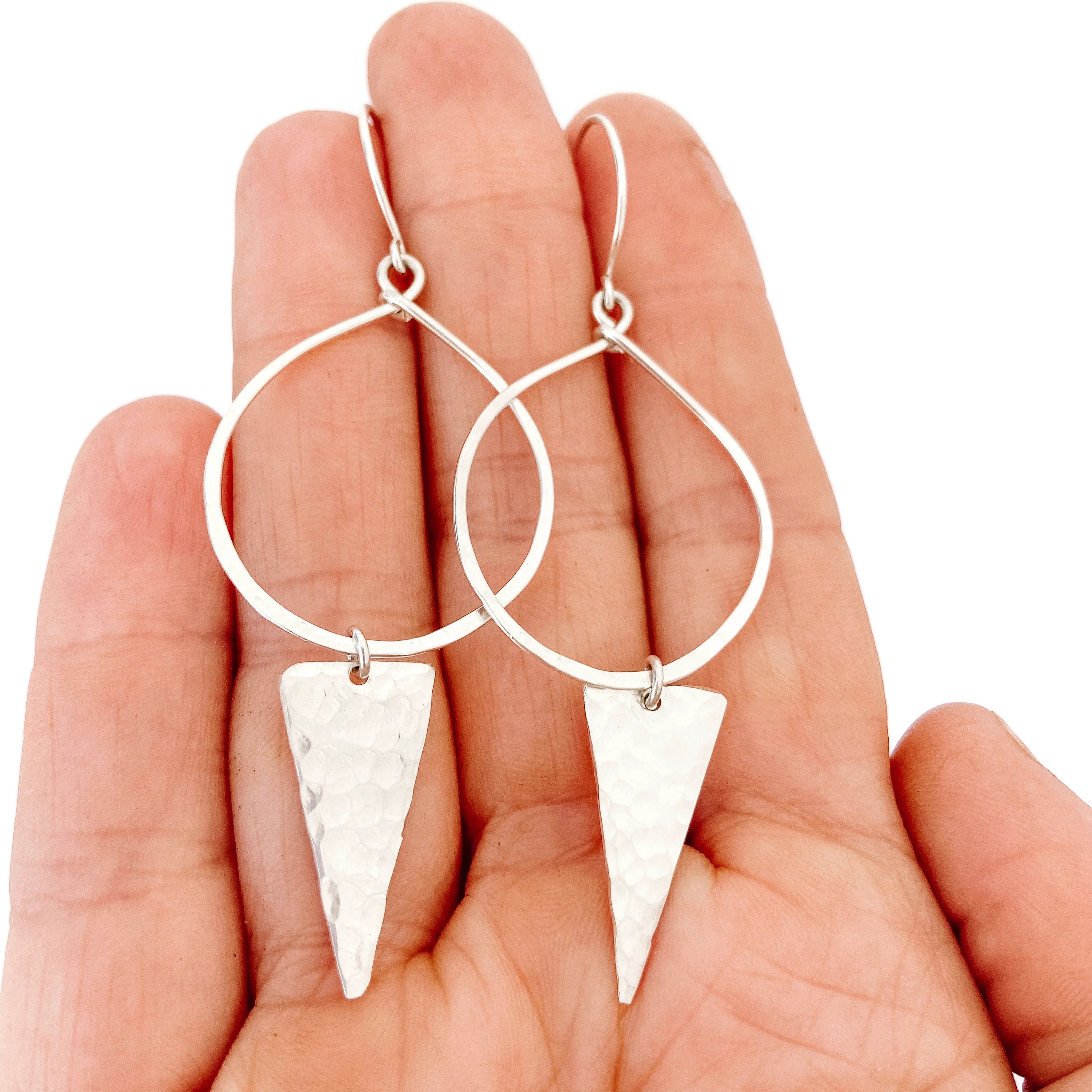 Hoop Earrings with Large Triangle