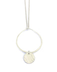 Silver Hoop Necklace with Disc