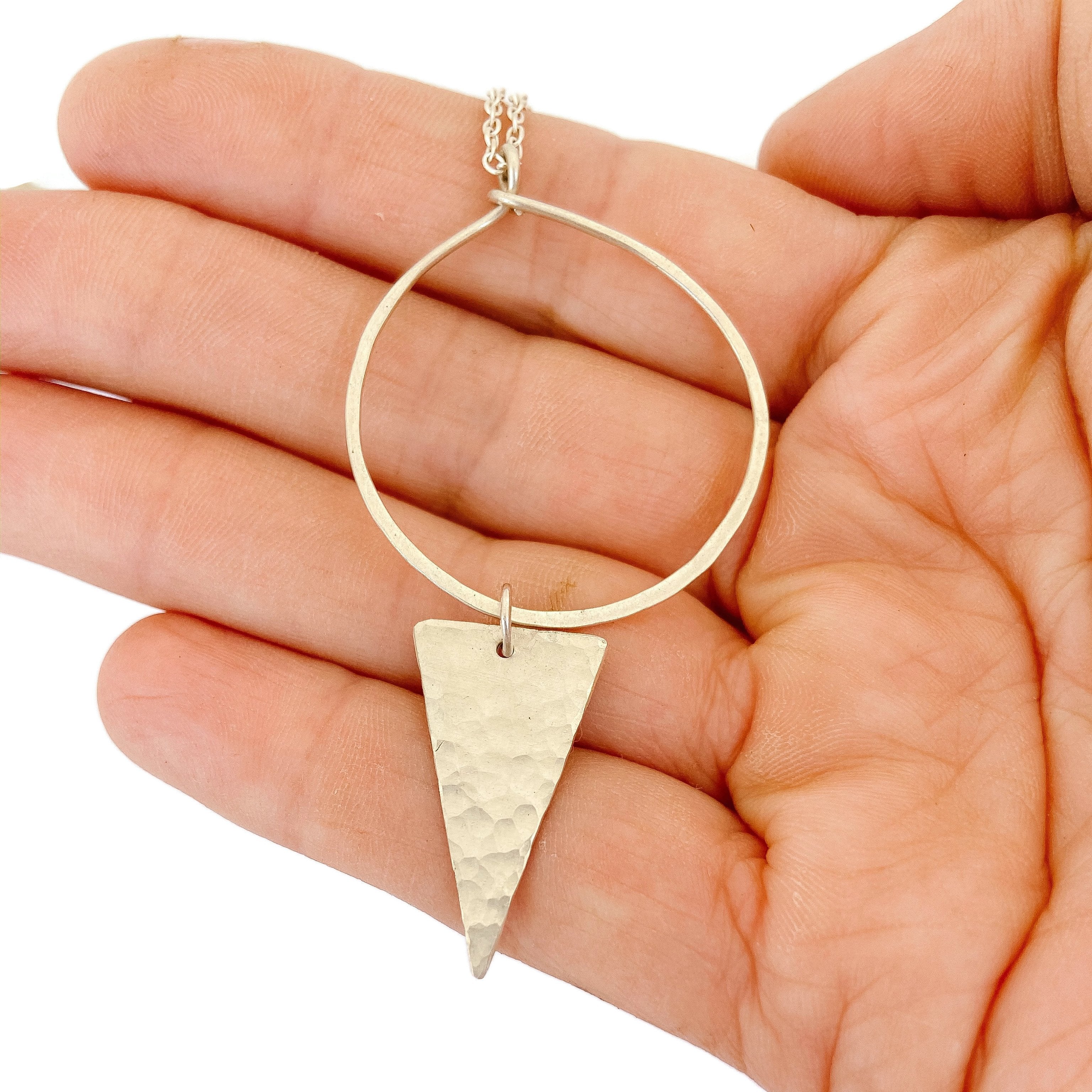 Hoop Necklace with Large Triangle