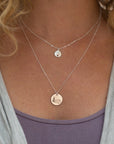 silver large disc necklace