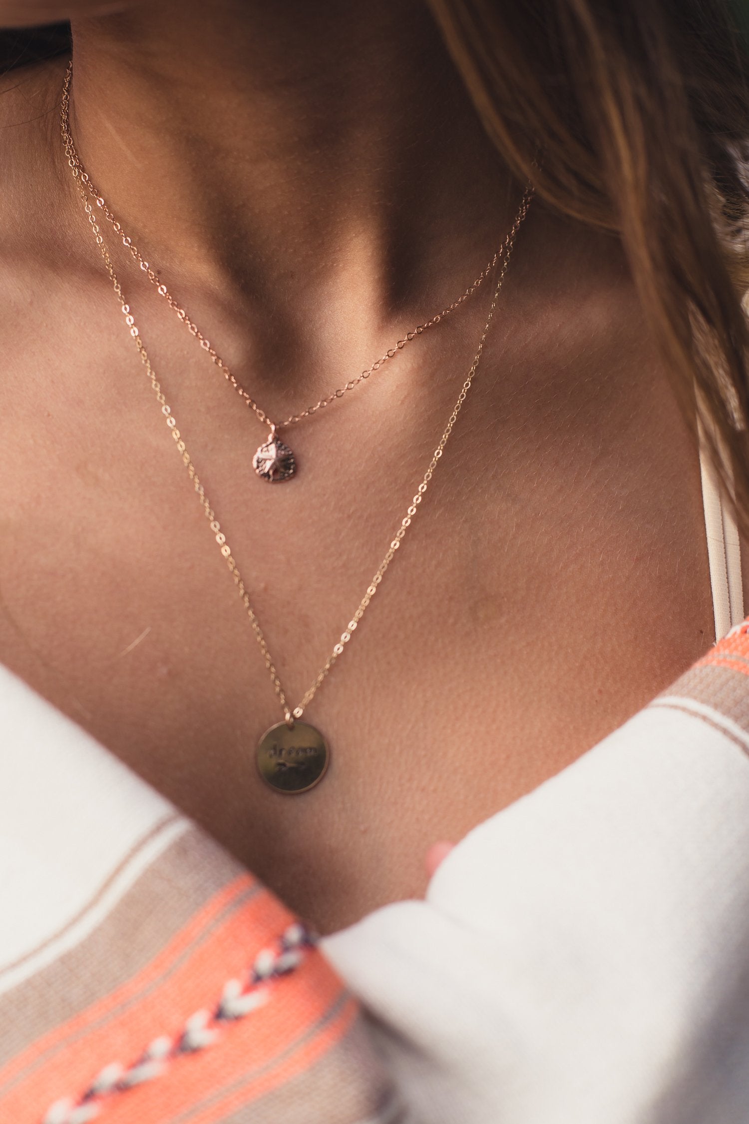 rose gold sand dollar necklace