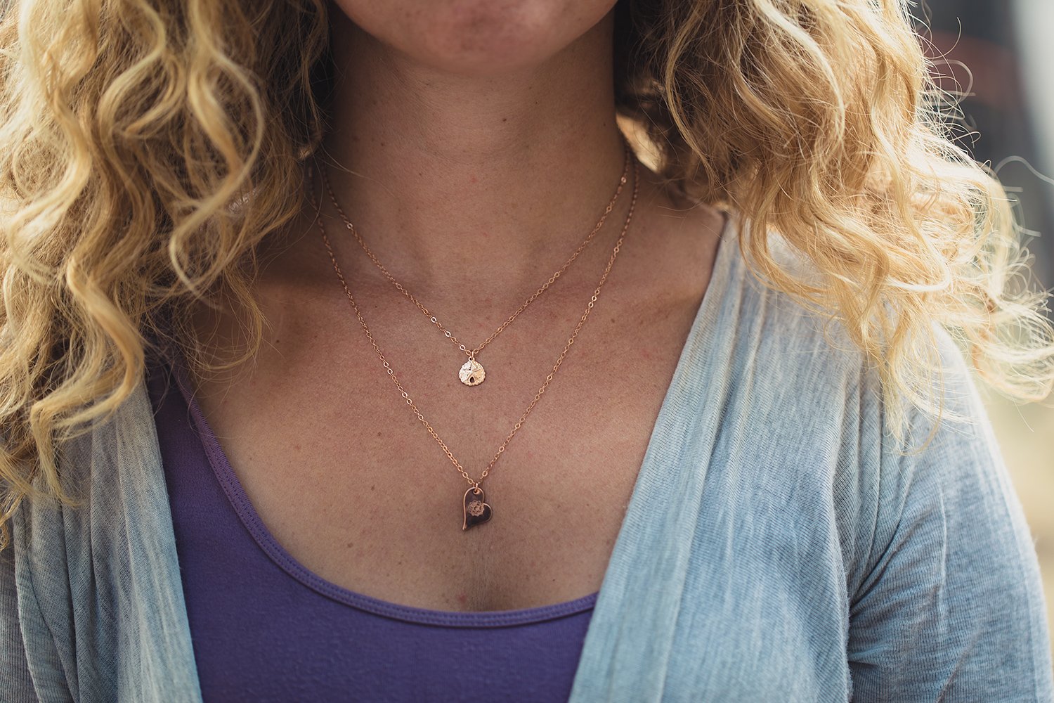 rose gold sand dollar necklace